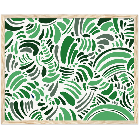 Chelsea Pattern (Green w/ Wooden Frame)